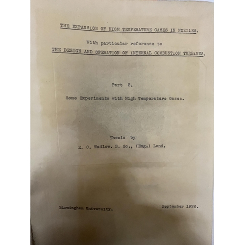 144 - A 1926 ENGINEERING THESIS WRITTEN BY E C WADLOW PLUS AN ELECTRICAL REVIEW MAGAZINE