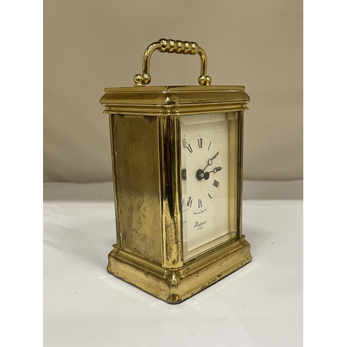 162 - A RAPPORT, LONDON BRASS CASED CARRIAGE CLOCK