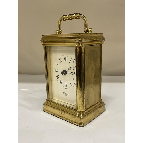 162 - A RAPPORT, LONDON BRASS CASED CARRIAGE CLOCK