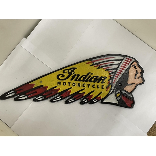 207 - A CAST INDIAN MOTORCYCLE SIGN