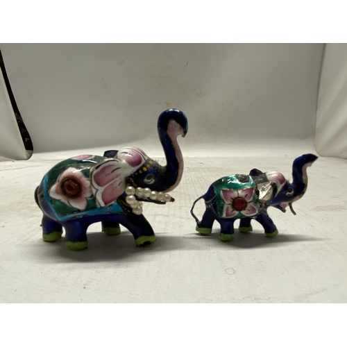 340 - THREE MEENAKARI ENAMELLED ELEPHANTS