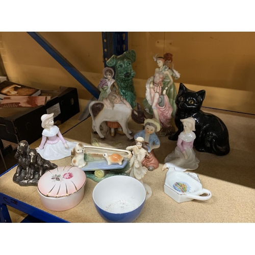 415 - VARIOUS CERAMICS, ORNAMENTS AND FIGURINES INCLUDING HORNSEA (NO 19), SYLVAC (A/F) ETC.