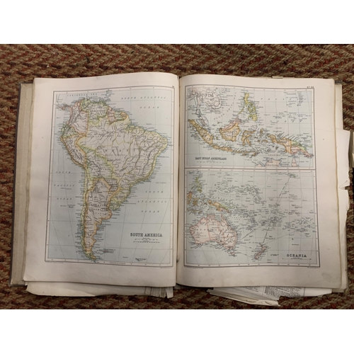 429 - A VINTAGE DAILY EXPRESS WAR MAP OF EUROPE PLUS AN 1890 EDITION OF 'THE CENTURY ATLAS AND GAZETTEER O... 