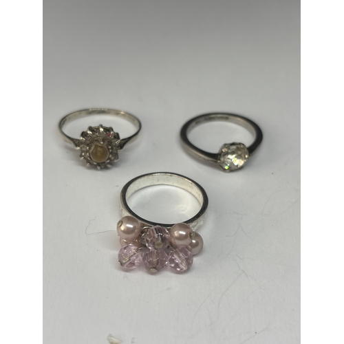 551 - FIVE VARIOUS MARKED SILVER RINGS