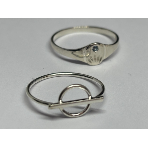 579 - FOUR MARKED SILVER RINGS