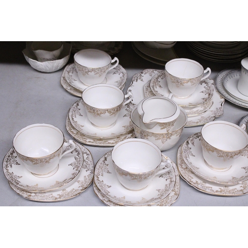 951 - A QUANTITY OF BALFOUR AND SALON CHINA TO INCLUDE CREAM JUGS, SUGAR BOWLS, CAKE PLATES, CUPS, SAUCERS... 