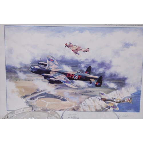 1000 - A SIGNED LIMITED EDITION PRINT, 268/850, 'WE REMEMBER', SIGNED BY ROSS WATTON '95' OF A BOMBER AND S... 