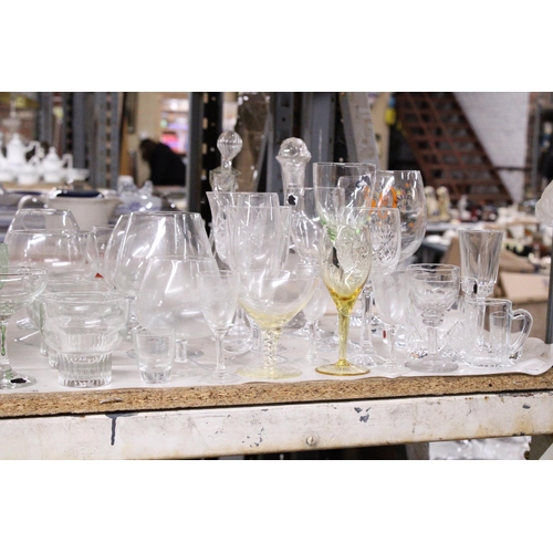 1002 - A VERY LARGE QUANTITY OF DRINKING GLASSES TO INCLUDE GIN, SHERRY, PORT, WINE, ETC., TOGETHER WITH TW... 