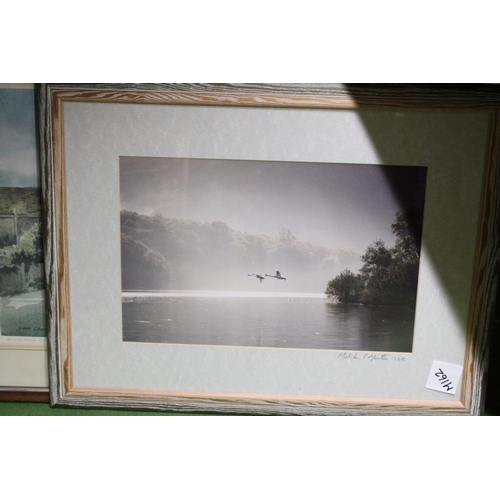 1021 - A LIMITED EDITION 130/269 SIGNED SAM CHADWICK PRINT 'APPLE-TREE-WICK PLUS A SIGNED PHOTOGRAPH OF SWA... 