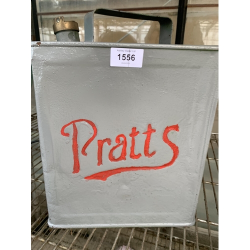 1556 - A PAINTED PRATTS FUEL CAN WITH BRASS CAP