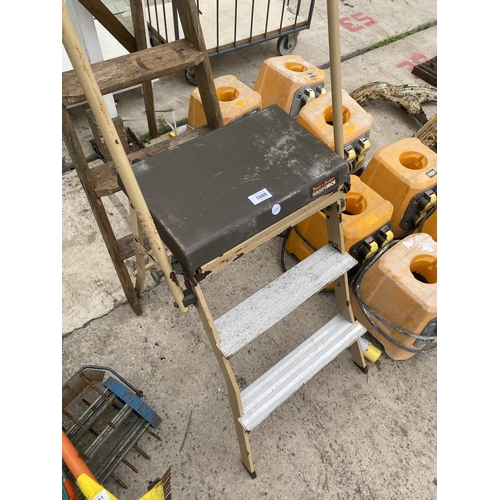 1880 - A BLACK AND DECKER HANDYJACK STEP LADDER AND A FURTHER WOODEN LADDER