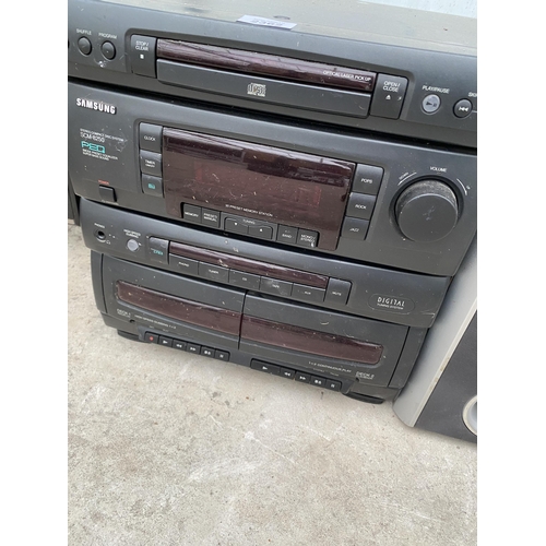 2362 - A SAMSUNG STEREO SYSTEM AND FIVE SONY SPEAKERS