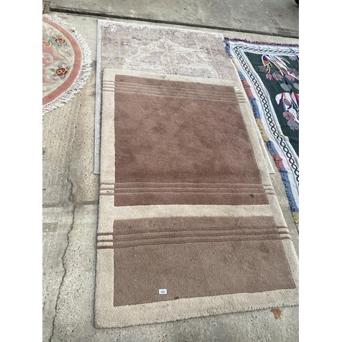 2491 - TWO MODERN PATTERNED RUGS