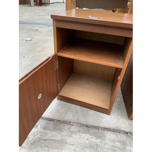 3036 - A RETRO TEAK MEREDREW BEDSIDE LOCKER