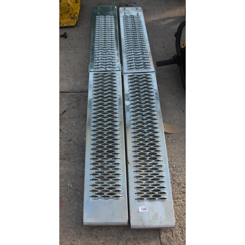 1206 - A PAIR OF GALVANISED RAMPS  NO  VAT