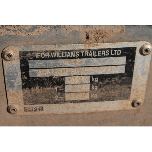 208 - AN IFOR WILLIAMS FLAT BED TRAILER, 2002 - 16' - 3500 KG - KEYS IN OFFICE - NO VAT