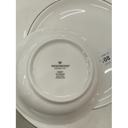 108 - A LARGE QUANTITY OF WEDGWOOD/ROYAL DOULTON SIGNET PLANTINUM TO INCLUDE SERVING PLATTERS, TEAPOTS, LI... 