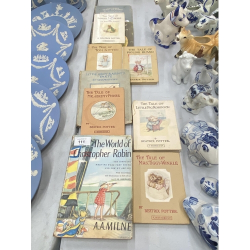 111 - A COLLECTION OF BOOKS TO INCLUDE F. WARNE & CO., LTD BEATRIX POTTER THE TALE OF MR JEREMY FISHER, TH... 