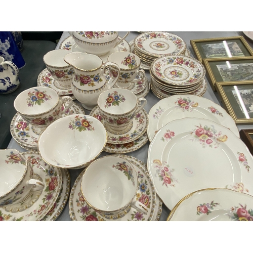 115 - A LARGE QUANTITY OF ROYAL GRAFTON MALVERN PATTERN TO INCLUDE A TEAPOT, MILK AND CREAMER, TRIO'S, CAK... 