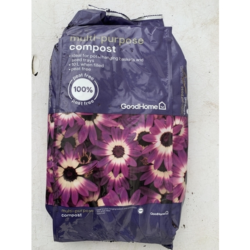 61 - FIVE BAGS OF MULTIPURPOSE PEAT FREE COMPOST 10 LTRS NO VAT TO BE SOLD FOR THE FIVE