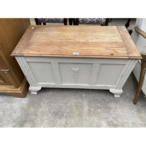 2545 - AN OAK PAINTED BLANKET CHEST 36