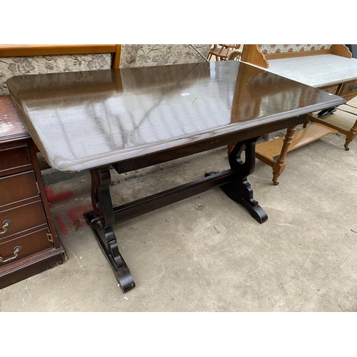 2709 - AN ERCOL STYLE REFECTORY TABLE, 55