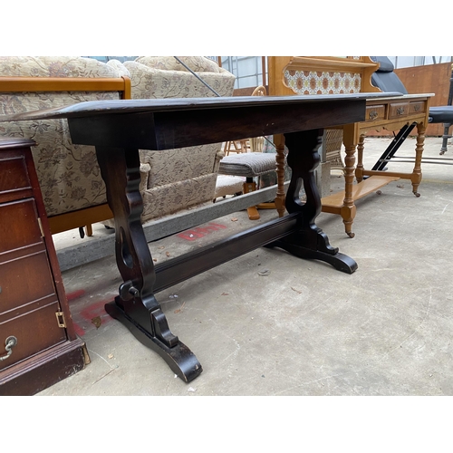 2709 - AN ERCOL STYLE REFECTORY TABLE, 55