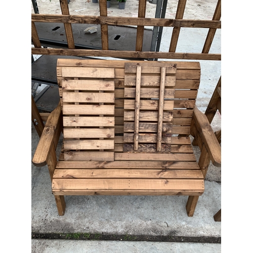 164 - AN AS NEW EX DISPLAY CHARLES TAYLOR GARDEN FURNITURE SET TO INCLUDE ONE ARBOUR AND ONE DOUBLE SEAT W... 