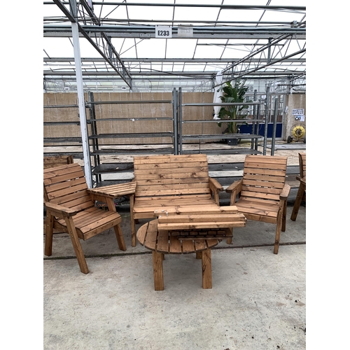 170 - AN AS NEW EX DISPLAY CHARLES TAYLOR GARDEN FURNITURE SET TO INCLUDE ONE DOUBLE BENCH SEAT AND TWO SI... 