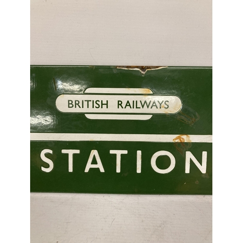 33 - AN ENAMEL SIGN, BRITISH RAILWAYS STATION, 46CM X 18CM