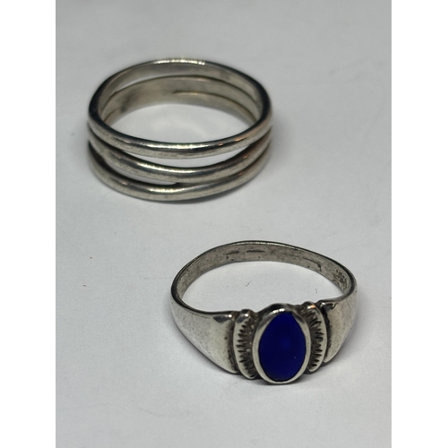 577 - FIVE VARIOUS MARKED SILVER RINGS