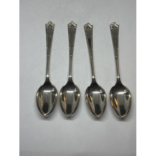 81 - A SET OF FOUR HALLMARKED SHEFFIELD SILVER SPOONS