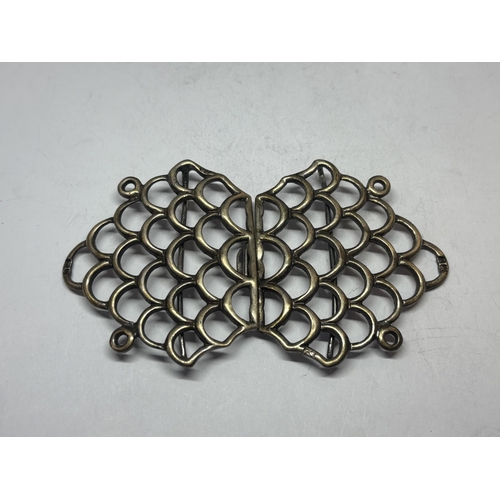 84 - A MARKED SILVER NURSES BUCKLE