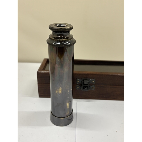 27 - A BOXED BRASS TELESCOPE