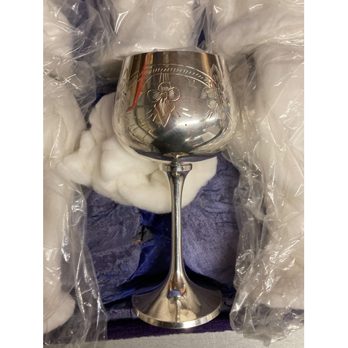 805 - A QUANTITY OF FLATWARE TOGETHER WITH A BOX OF HIGHLANDS SILVERPLATE GOBLETS AND A FURTHER BOX OF SMA... 