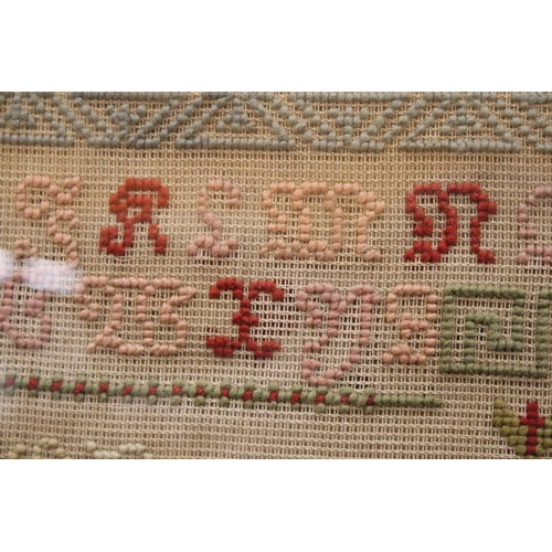 59 - A 19TH CENTURY SAMPLER BY JANE ANNE SHAW, AGED 13, 1882 - FRAMED