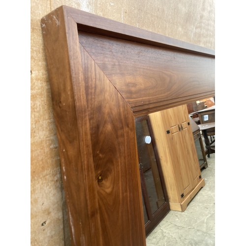 3171 - A HARDWOOD WALL MIRROR 57