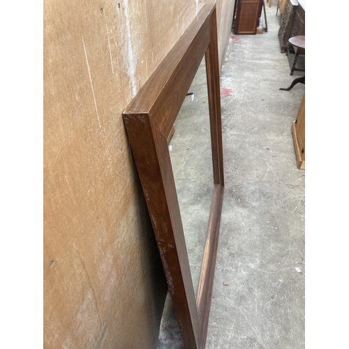 3171 - A HARDWOOD WALL MIRROR 57