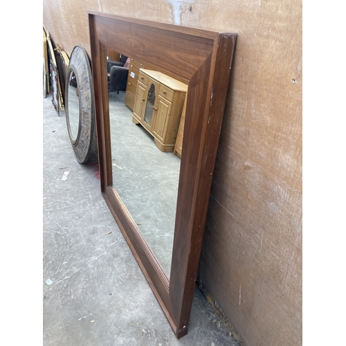 3171 - A HARDWOOD WALL MIRROR 57