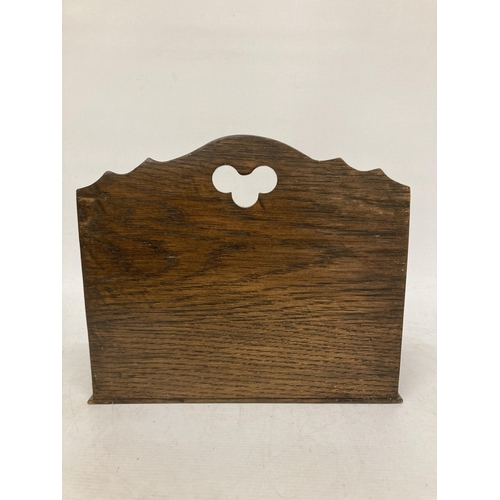 37 - A VINTAGE OAK STATIONERY LETTER RACK