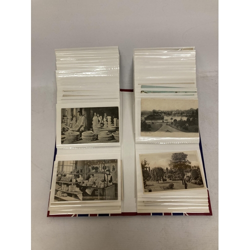 52 - A COLLECTION OF ANTIQUARIAN LOCAL INTEREST POSTCARDS INCLUDING, MANUFACTURING POTTERS, HALLS, ETC