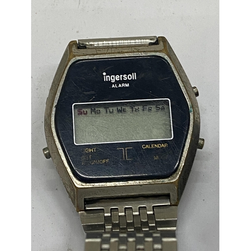 146 - A 1970'S ORION DIGITAL JUMP HOUR WATCH TOGETHER WITH AN INGERSOLL DIGITAL WATCH