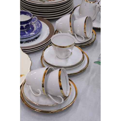 203 - A MIXED LOT OF DINNERWARE TO INCLUDE ALFRED MEAKIN MARIGOLD, MOUNTAINWOOD STONEWARE COLLECTION ETC.