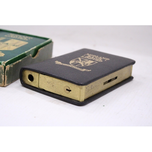 257 - A PAIR OF VINTAGE MIDLAND BANK SAVINGS ACCOUNT BOOK MONEY BOXES, ONE IN ORIGINAL BOX