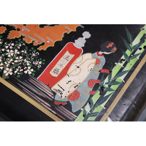 272 - A VINTAGE HAND-PAINTED LACQUERED JAPANESE PHOTO ALBUM