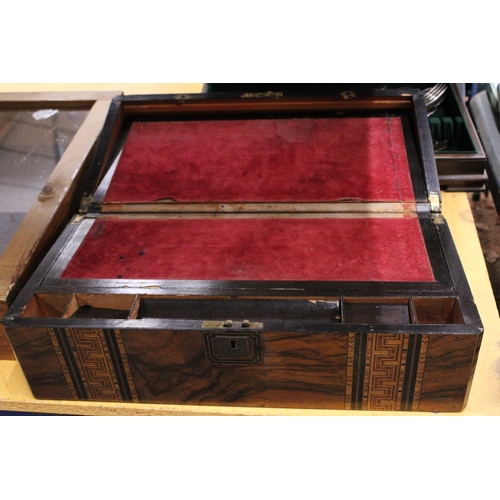 273 - AN INLAID WALNUT WRITING SLOPE