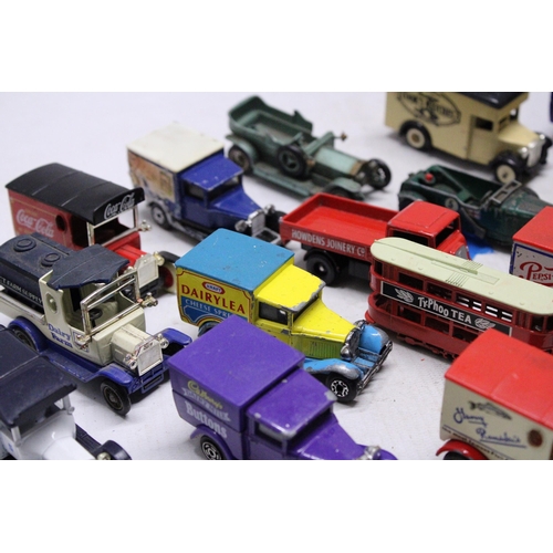 311 - TWENTY TWO VINTAGE STYLE ADVERTISING VANS BY LLEDO, CORGI, MATCHBOX, ETC