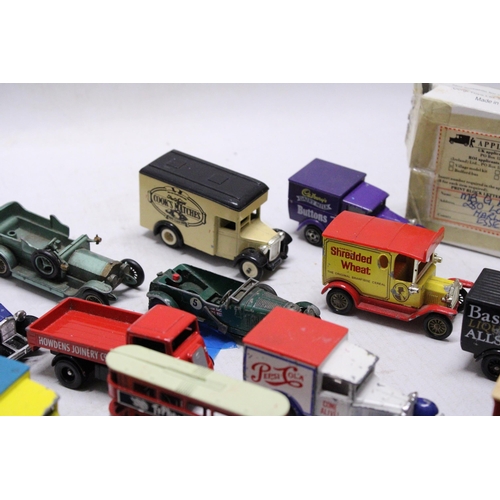 311 - TWENTY TWO VINTAGE STYLE ADVERTISING VANS BY LLEDO, CORGI, MATCHBOX, ETC