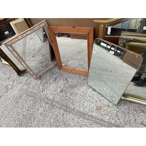 3055 - THREE VARIOUS WALL MIRRORS