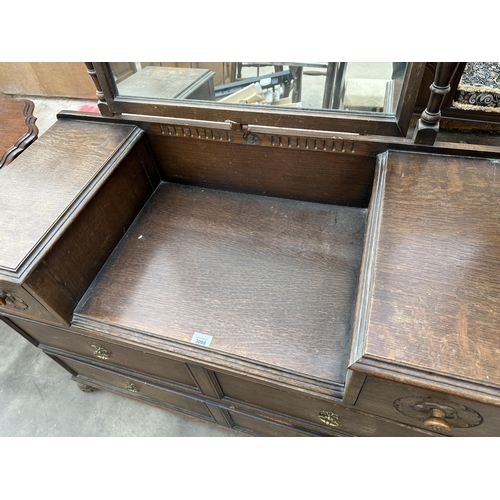 3088 - A 1950s OAK DRESSING TABLE BY W TAYLOR, HANLEY